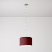 Lampada a sospensione con paralume in tessuto Cilindro Small - Made in Italy - Arenal Bordeaux No