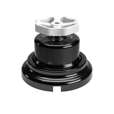 Kit interrupteur/va-et-vient avec bouton et base en porcelaine noire
