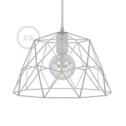 Gabbia XL paralume Dome in metallo con portalampada E27 - Bianco