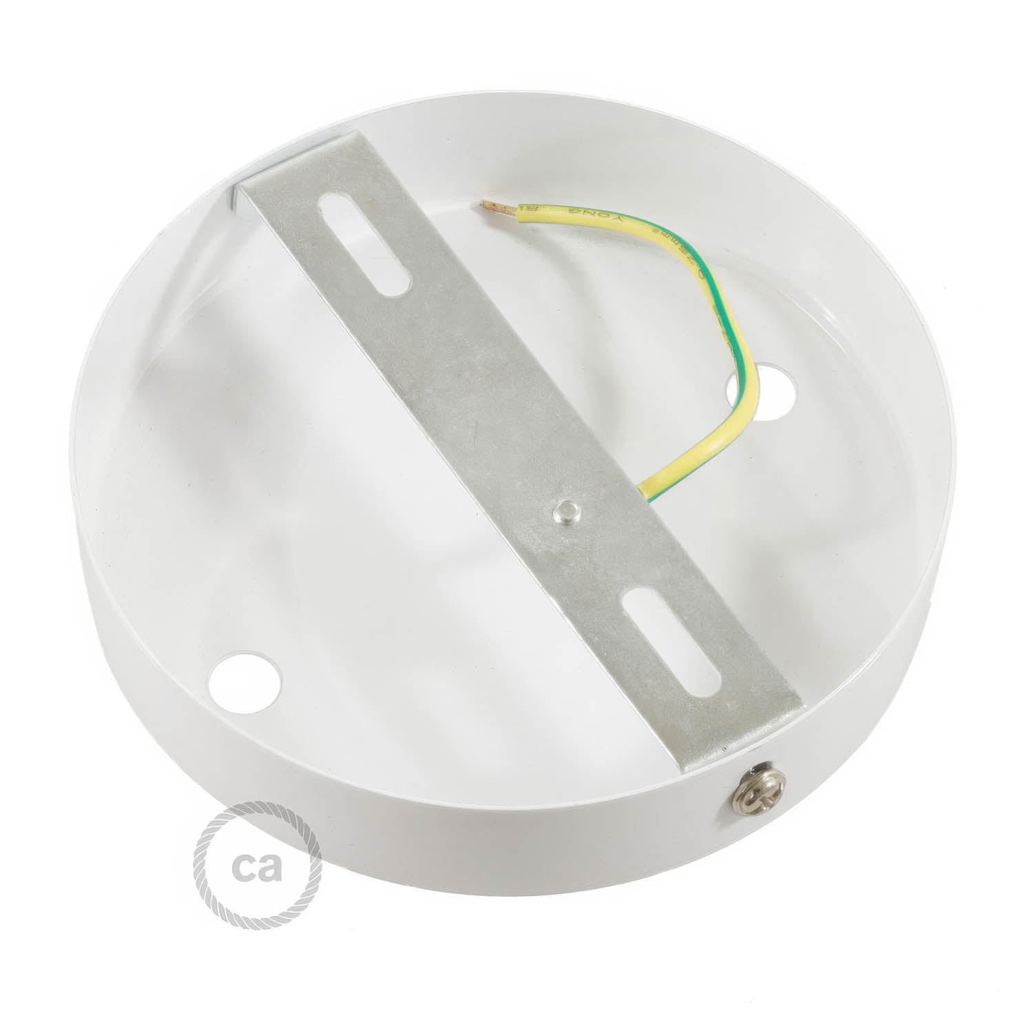 Kit rosone cilindrico in metallo a 2 fori - Bianco lucido Cilindrico