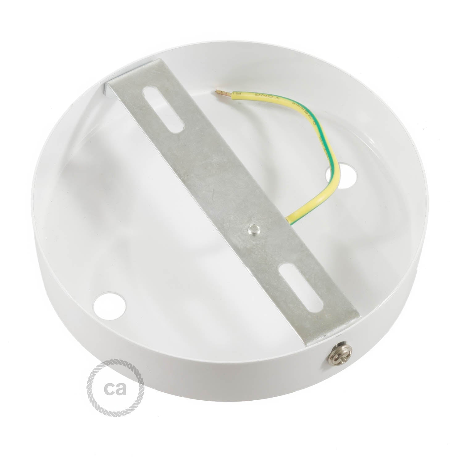 Kit rosone cilindrico in metallo a 2 fori - Bianco lucido Conico