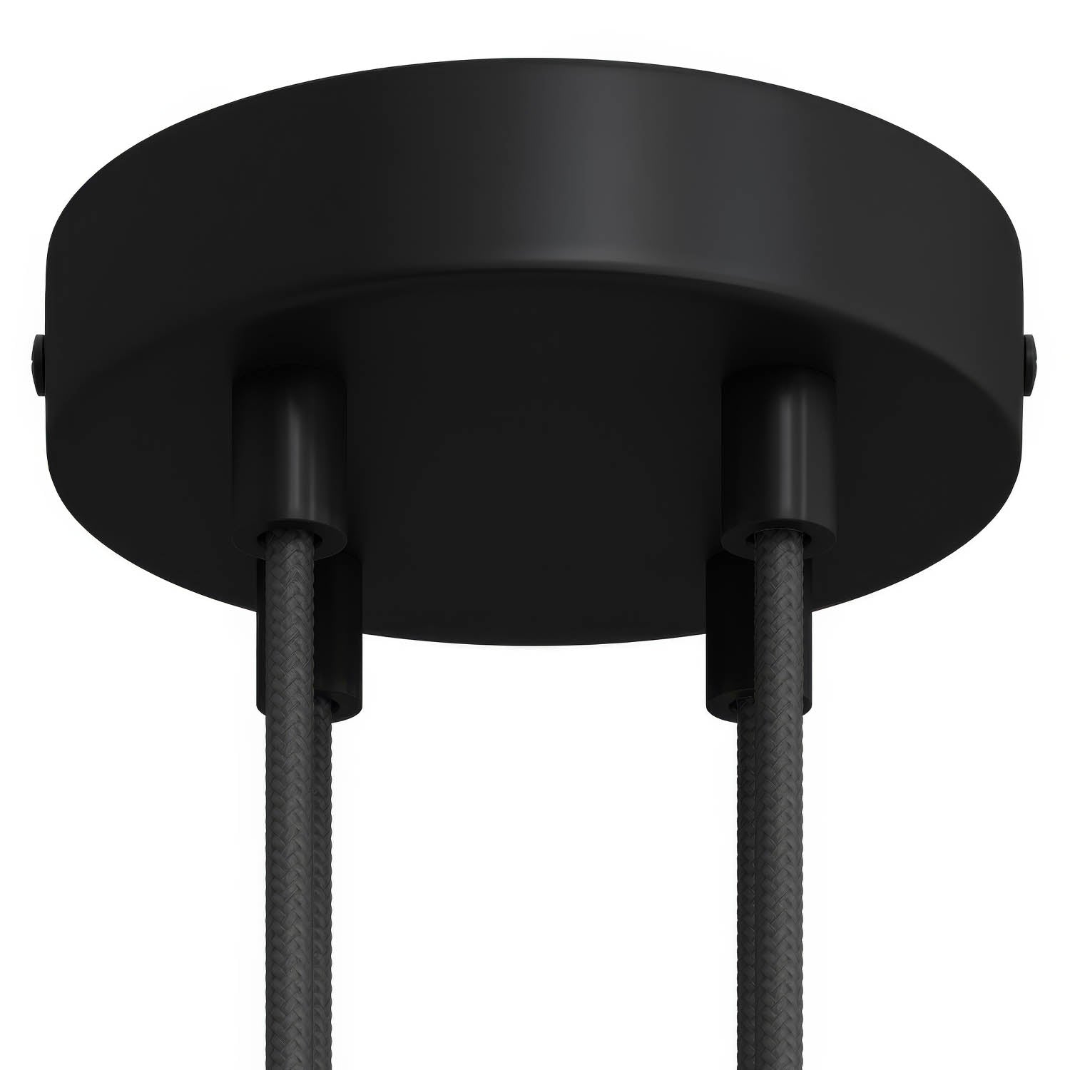 Kit rosone cilindrico in metallo a 4 fori - Nero Cilindrico