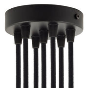 Kit rosone cilindrico in metallo a 7 fori - Nero Conico