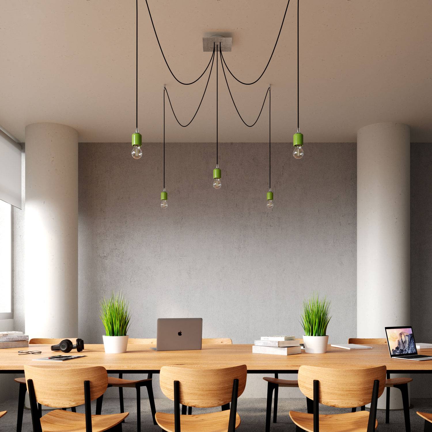 Rosone Rose-One quadrato, 200 mm con 5 fori e 4 fori laterali - Legno Bianco