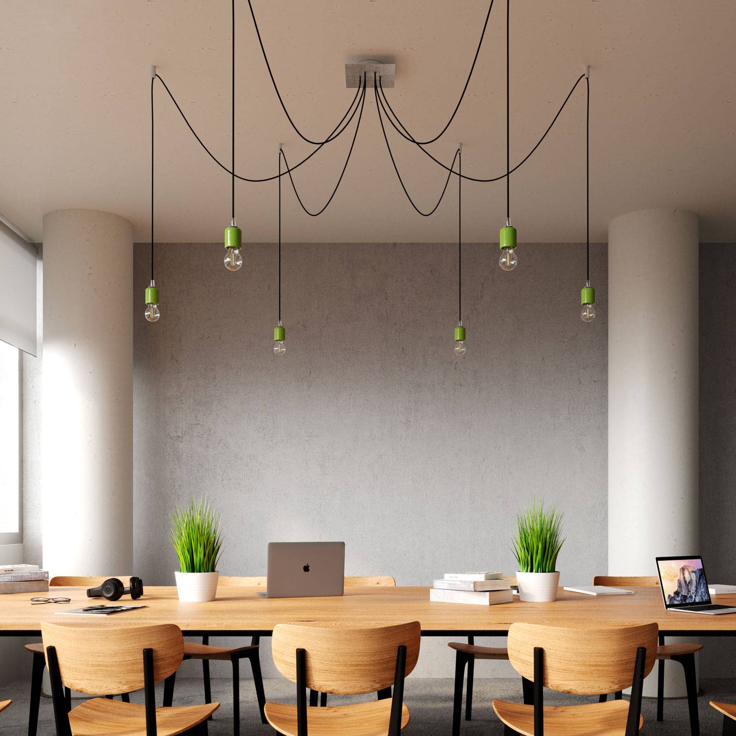 Rosone Rose-One quadrato, 200 mm con 6 fori e 4 fori laterali - Dibond Acciaio satinato Bianco