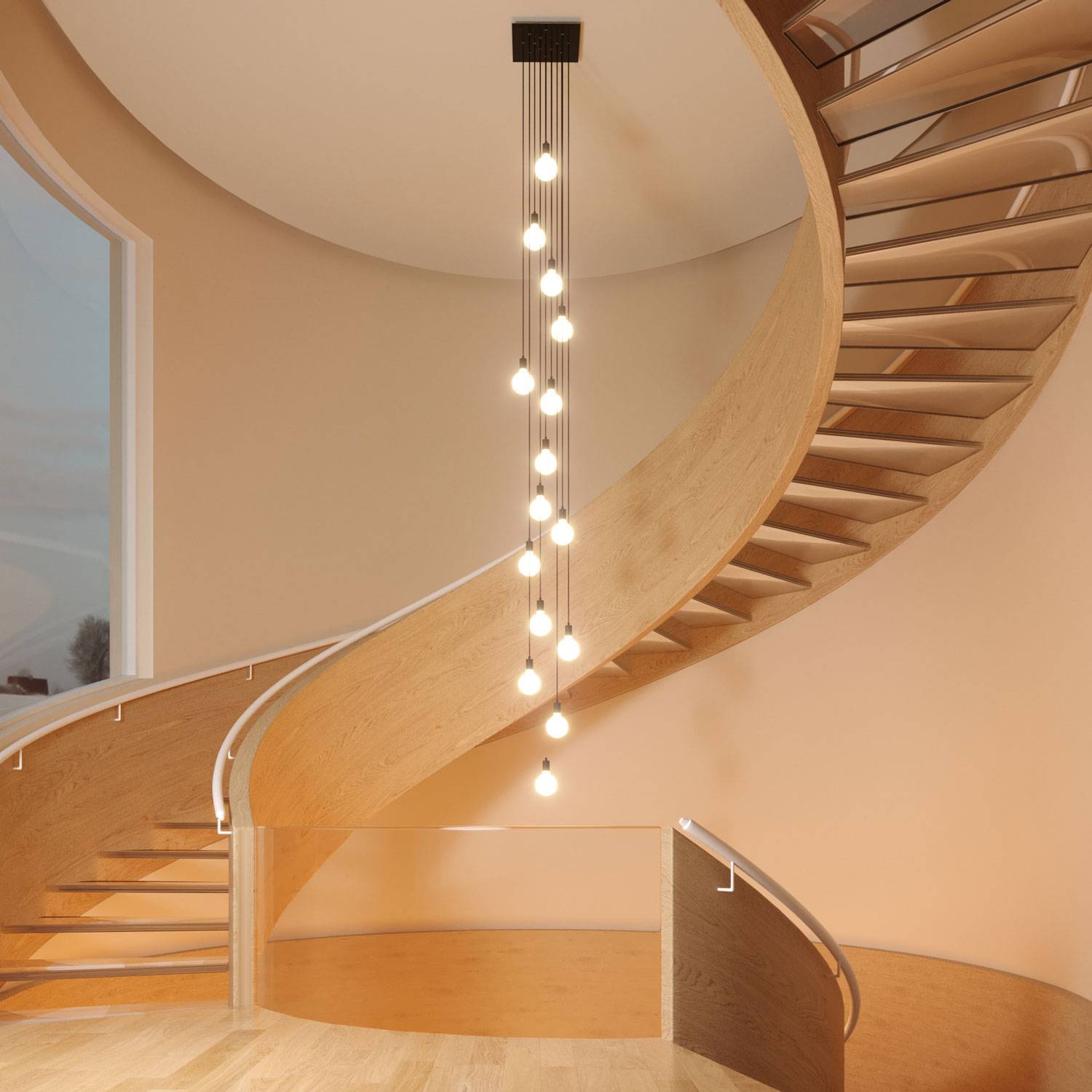 Rosone XXL Rose-One quadrato, 400 mm con 14 fori e 4 fori laterali - Marmo Carrara Bianco