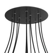 Rosone XXL Rose-One rotondo, diametro 400 mm con 12 fori e 4 fori laterali - Nero opaco Bianco