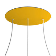 Rosone XXL Rose-One rotondo, diametro 400 mm con 3 fori in linea e 4 fori laterali - Mostarda Bianco