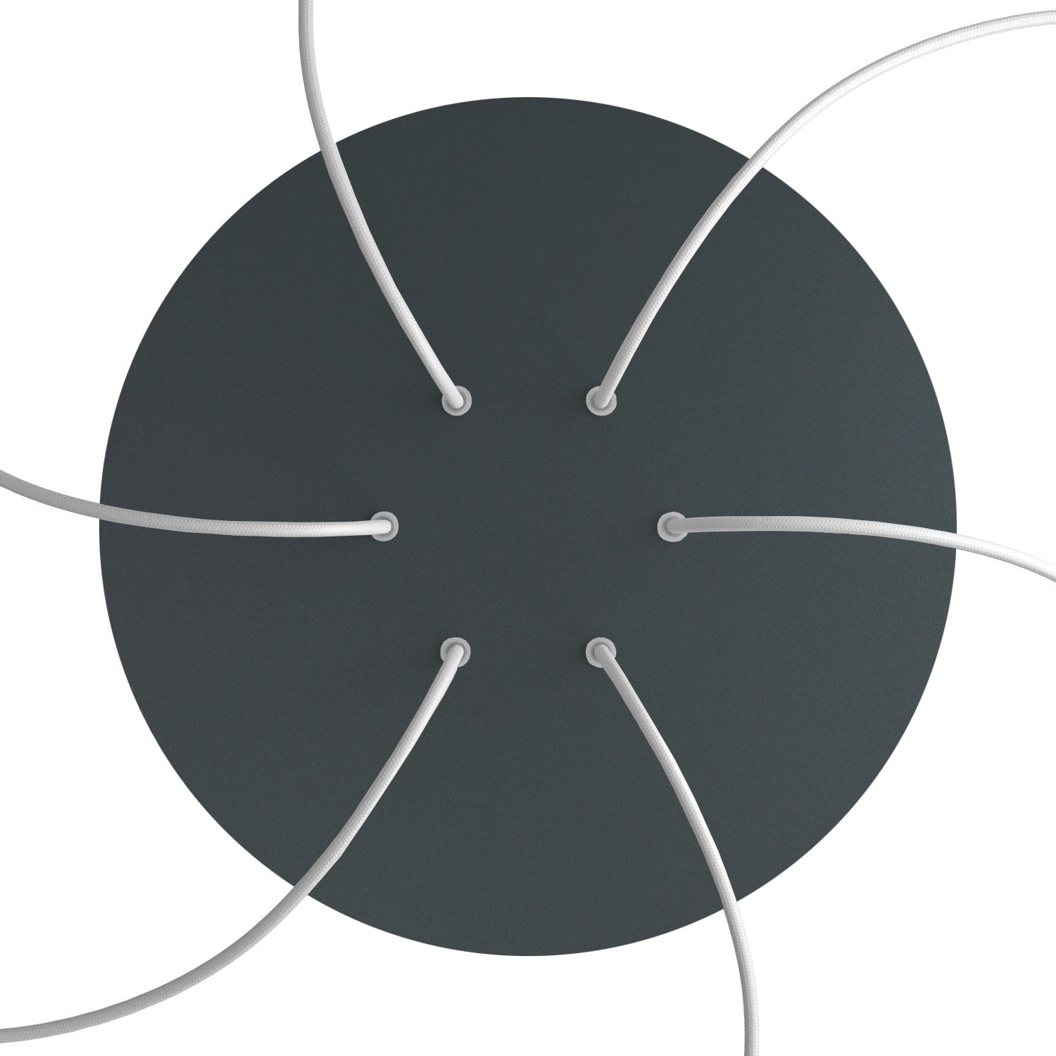 Rosone XXL Rose-One rotondo, diametro 400 mm con 6 fori e 4 fori laterali - Antracite Bianco