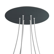 Rosone XXL Rose-One rotondo, diametro 400 mm con 6 fori e 4 fori laterali - Antracite Bianco