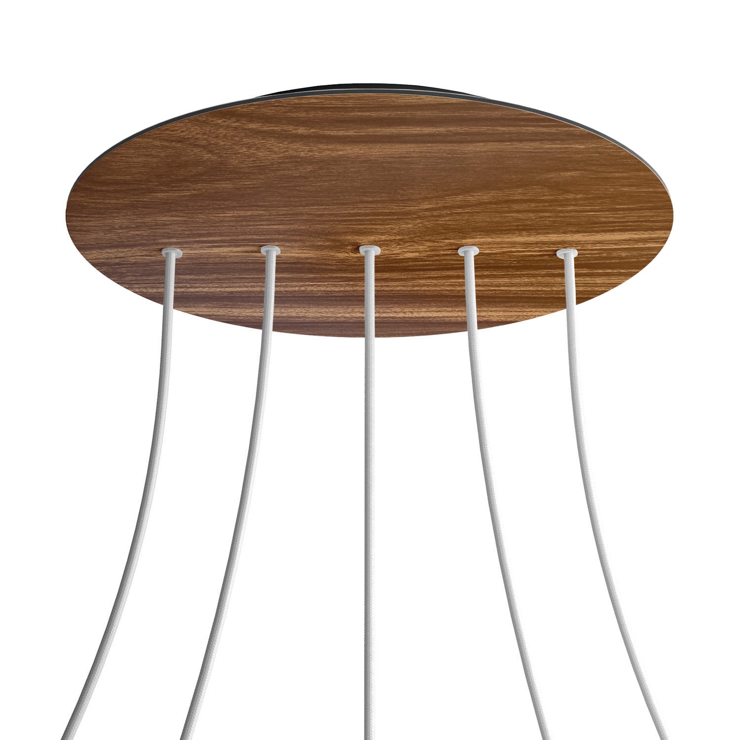 Rosone XXL Rose-One rotondo, diametro 400 mm con 5 fori in linea e 4 fori laterali - Legno Nero