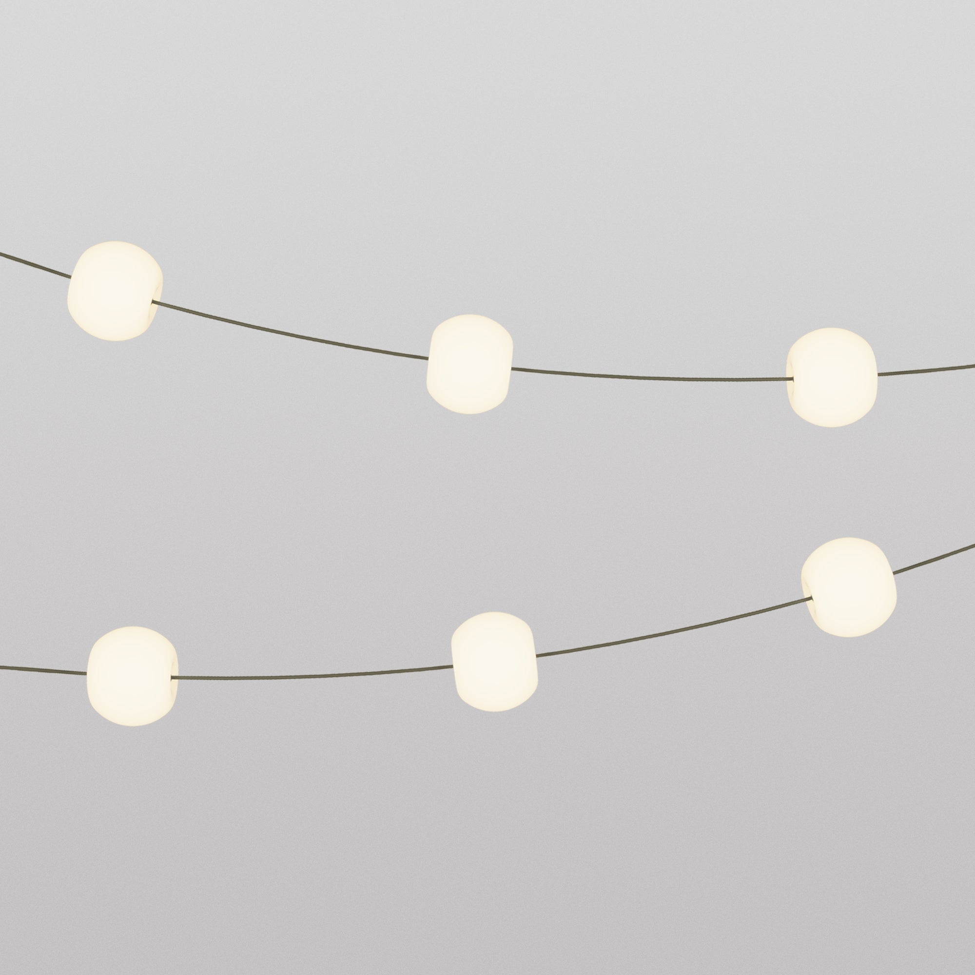 Catena luminosa 6 punti luce da esterno IP67 Verde Oliva - Marina6 Cherry 70 cm