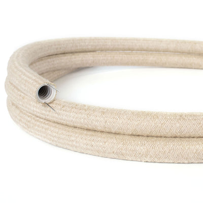 Creative-Tube, diamètre 20 mm, recouvert de tissu RN01 Lin Naturel Neutre, conduit électrique modelable