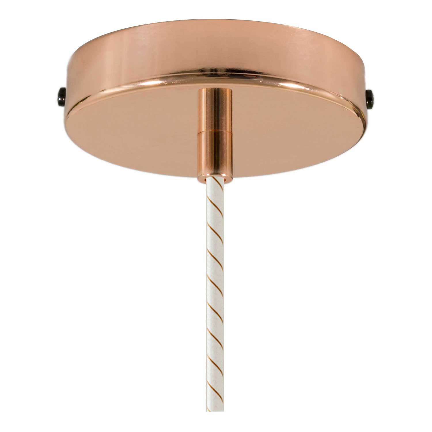 Lampada a sospensione completa di cavo tessile, paralume oversize Ellepi e portalampada zigrinato - Bianco