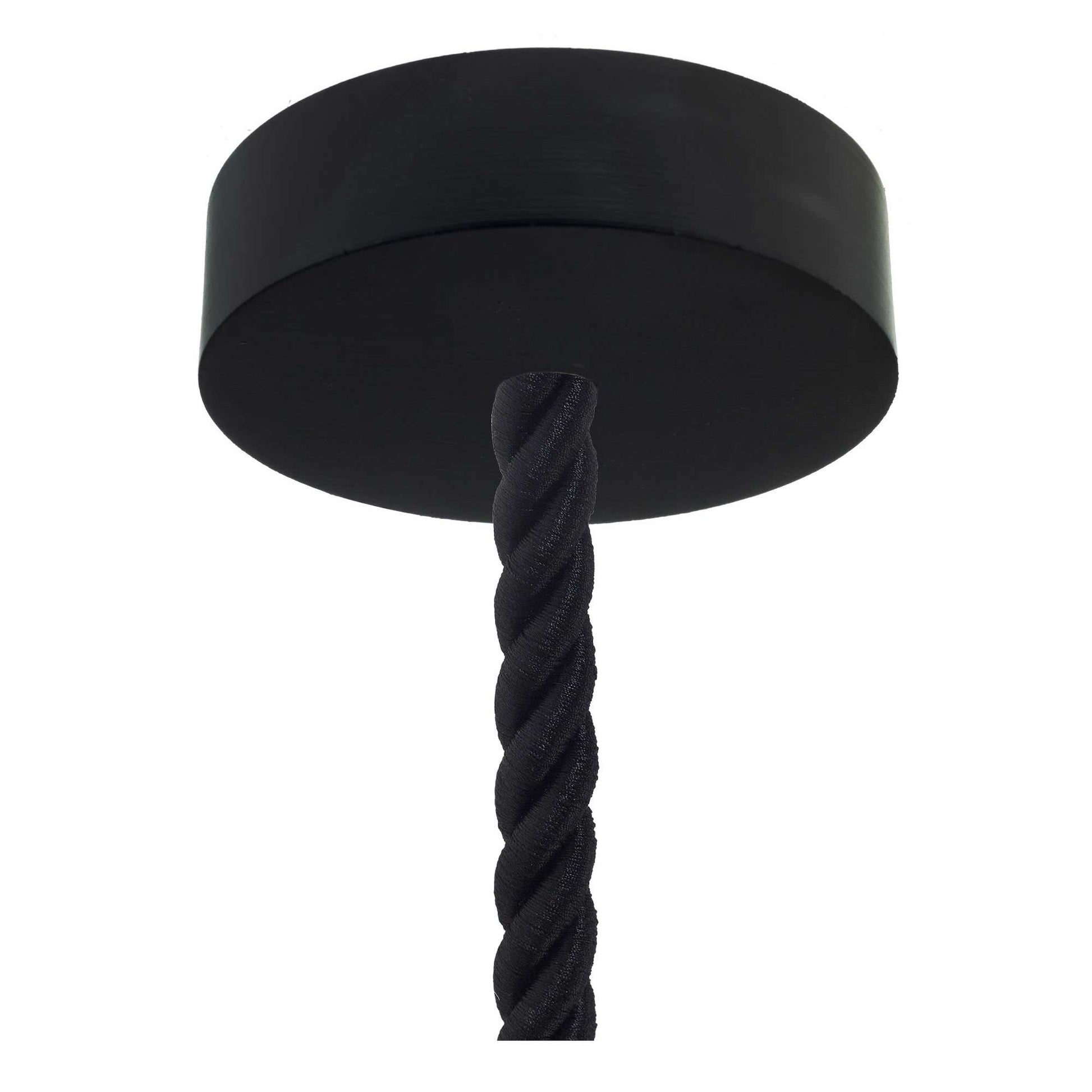 Lampada a sospensione completa di cordone nautico 2XL 24 mm con finiture in legno verniciato - Nero