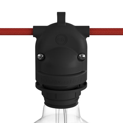 Eiva-2 - Douille d’extérieur à double sortie IP65 pour système Modulair - Noir, compatible E27