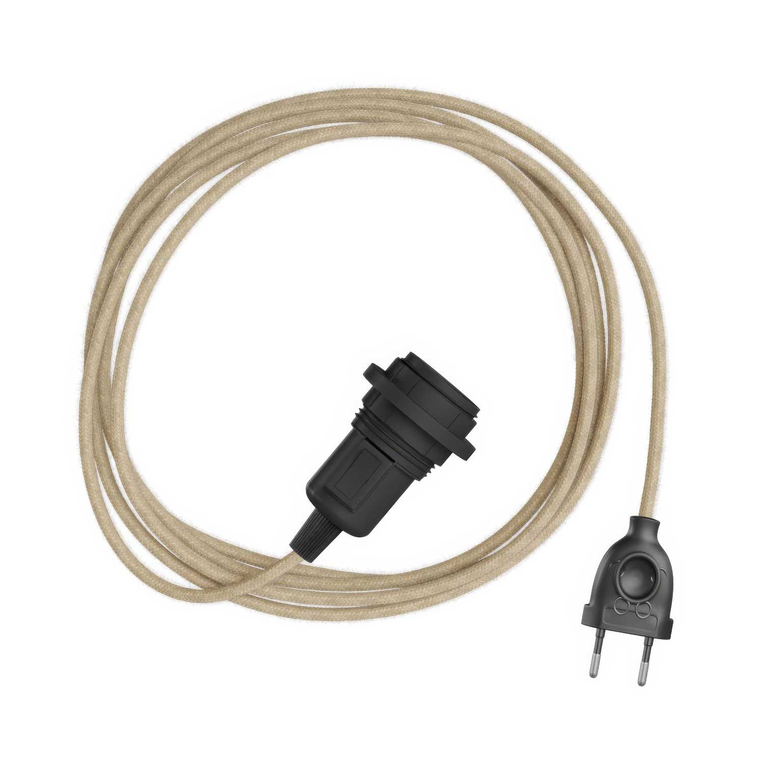 Snake per paralume - Lampada plug-in con cavo in tessuto colorato RN06