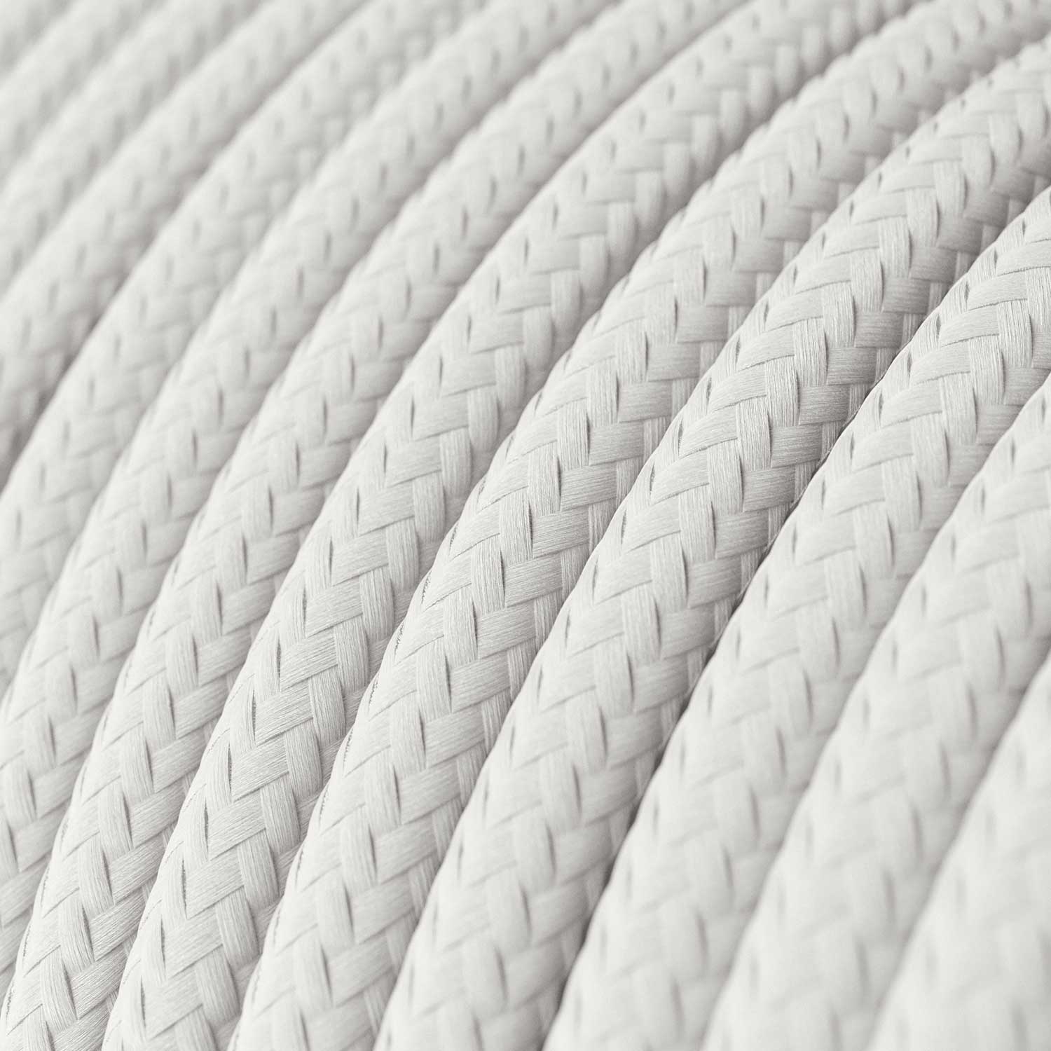 Cavo tessile Bianco Ottico lucido - RM01 rotondo 2x0,75mm / 3x0,75mm
