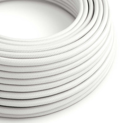 Câble électrique résistant aux UV pour extérieur rond, recouvert de tissu Blanc SM01 - compatible avec Eiva Outdoor IP65