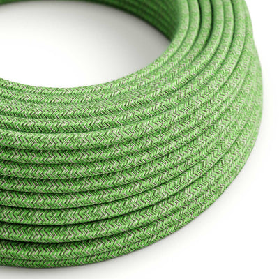 Câble électrique résistant aux UV pour extérieur rond gainé de coton Vert Pixel Bronte SX08 - compatible avec Eiva Outdoor IP65