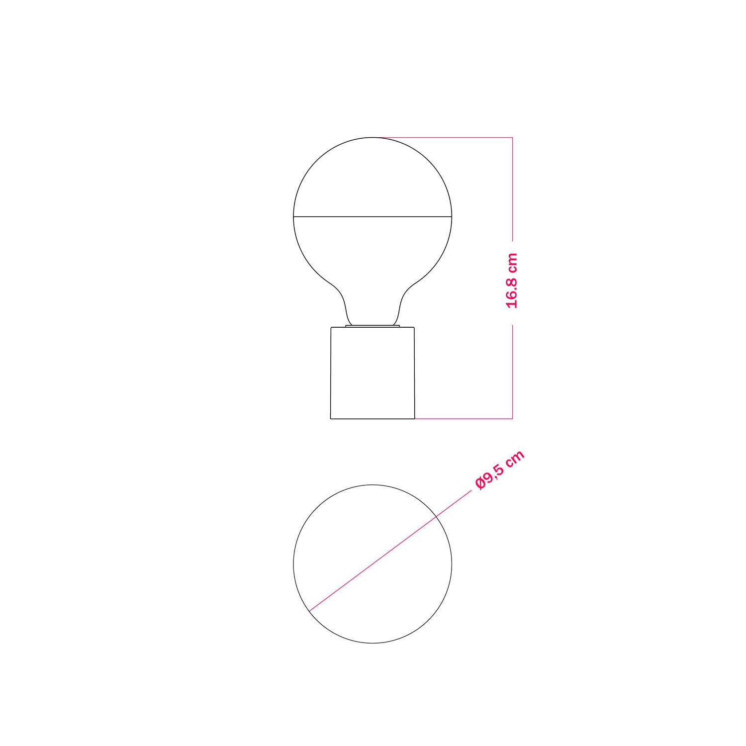 Applique Bianca con lampadina a vista mezza sfera argento - Waterproof IP44 - IO - Creative Cables