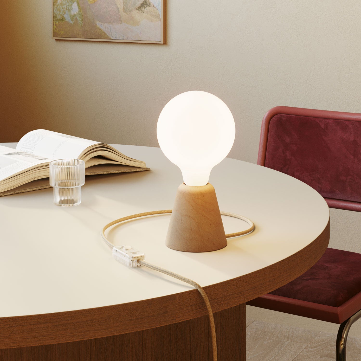 Base lampada in legno - Cono