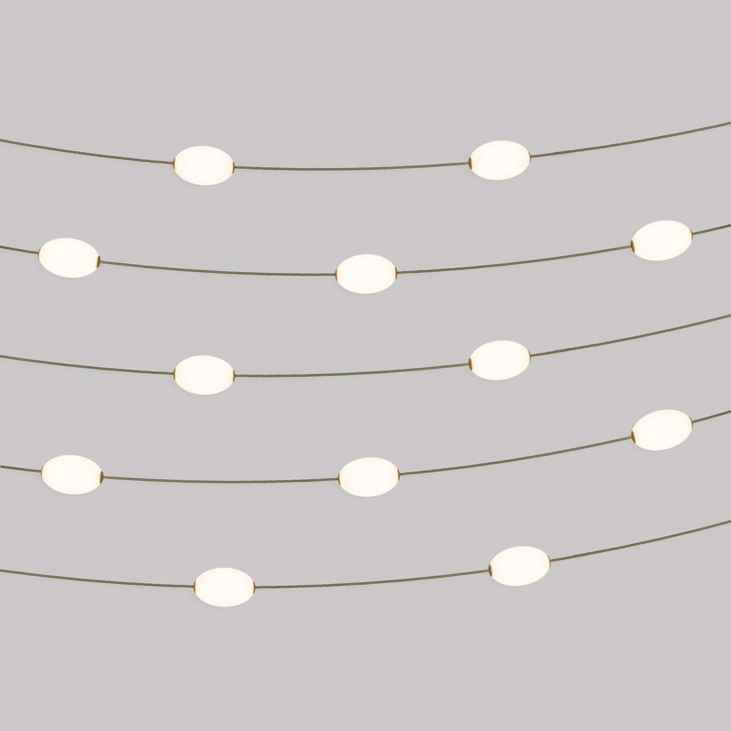 Catena luminosa 12 punti luce da esterno IP67 Verde oliva - Marina12