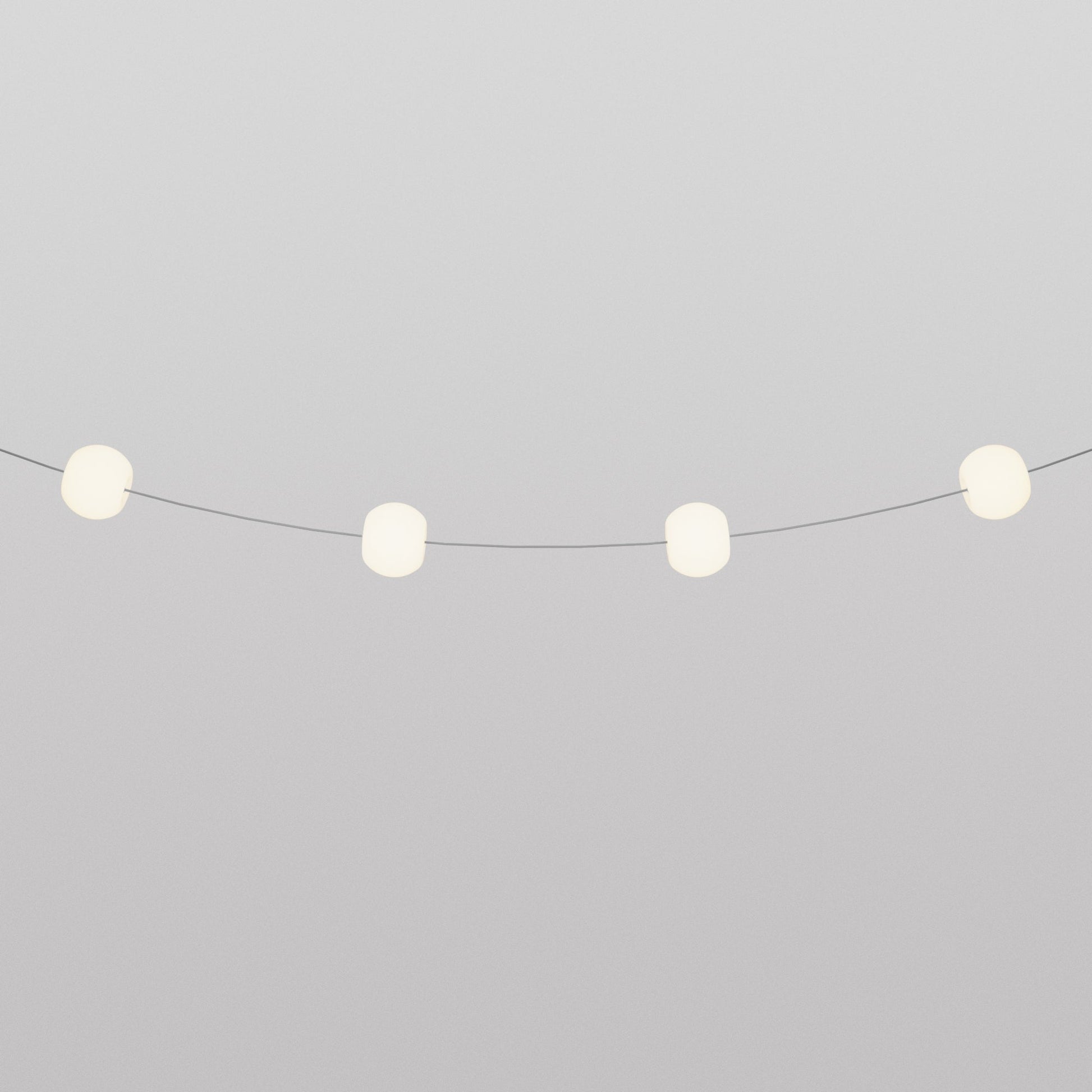 Catena luminosa 4 punti luce da esterno IP67 Grigio - Marina4 Cherry 70 cm