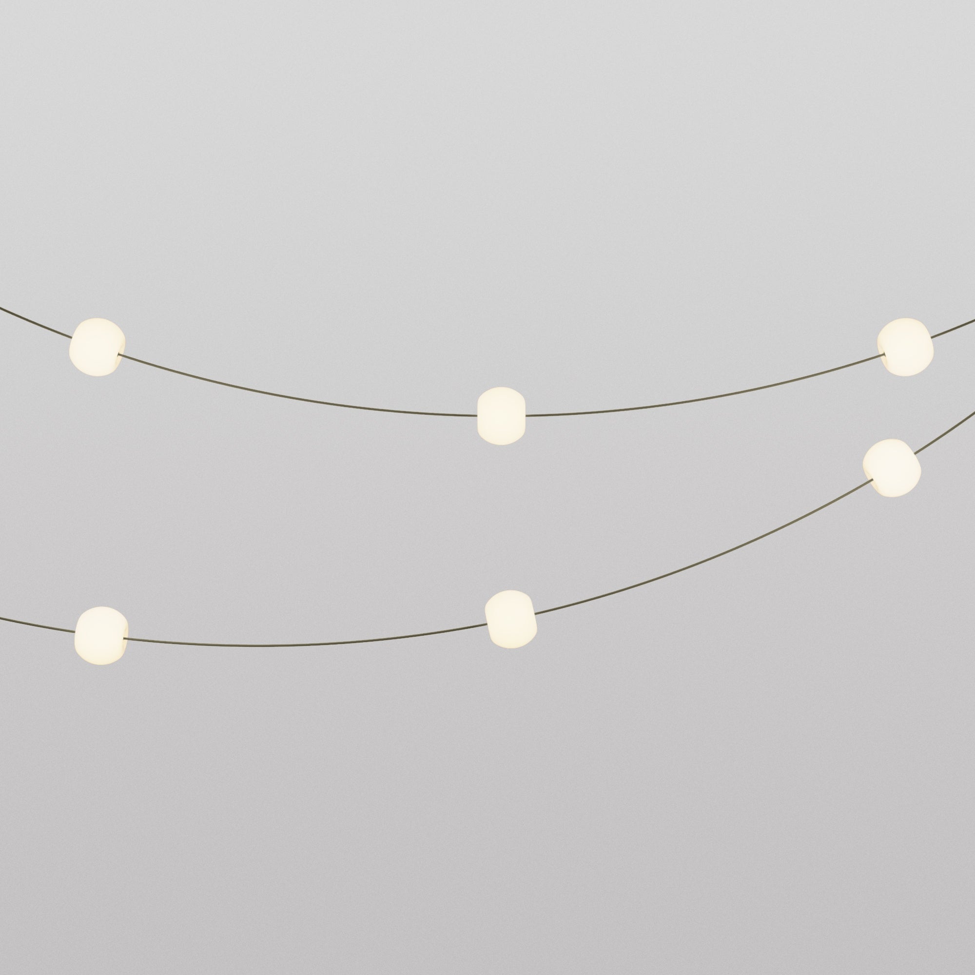 Catena luminosa 6 punti luce da esterno IP67 Verde Oliva - Marina6 Cherry 140 cm