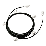 Catenaria Sistema Lumet da 7,5 m con cavo tessile CM04, 5 portalampada, gancio e spina bianchi - Creative Cables