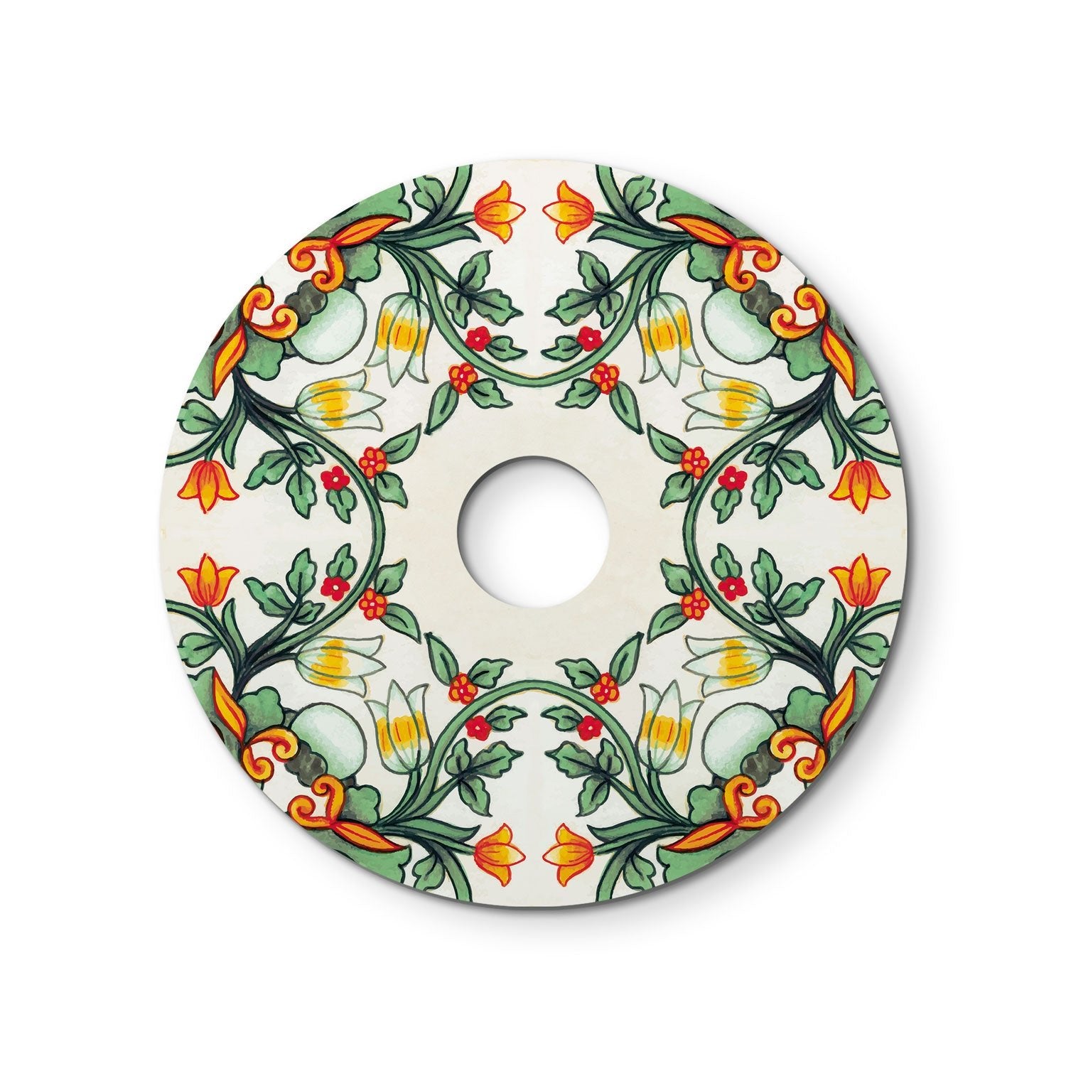 Catenaria Sistema Lumet 'Maioliche' da 7,5 m con cavo tessile, 5 portalampada e paralumi Rosso e Verde, gancio e spina nera - Creative Cables