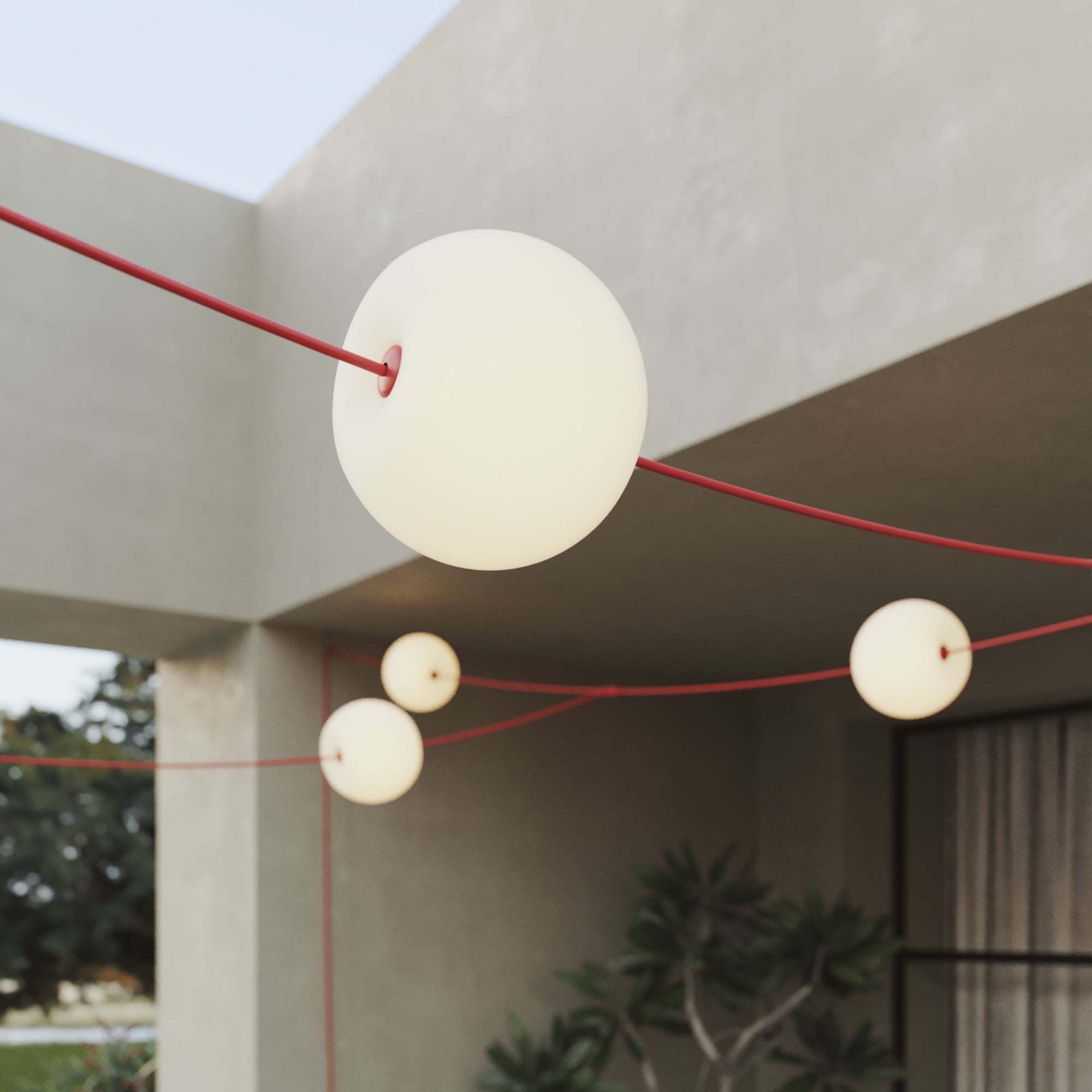 Cavo di connessione tra paralumi con forma a T - Marina - Rosso stella marina