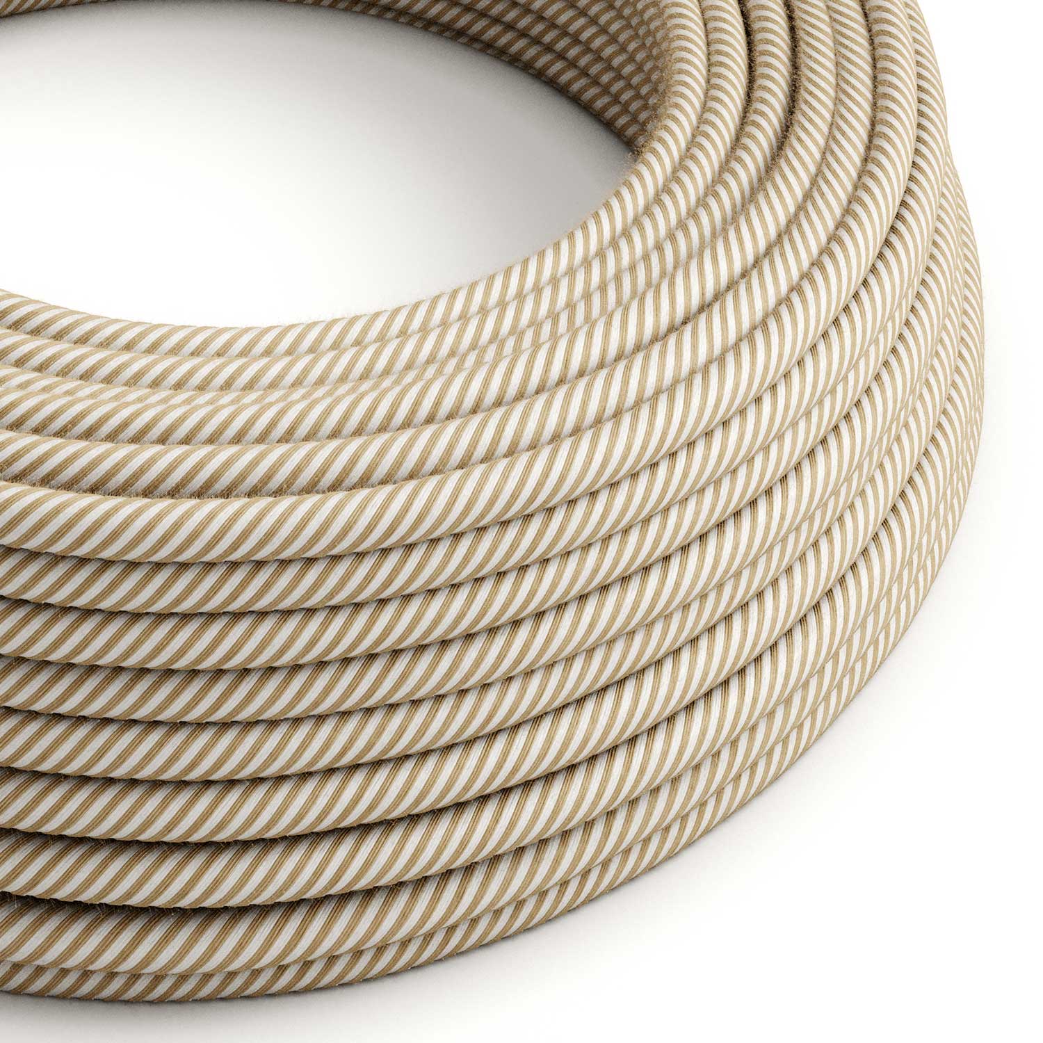Cavo elettrico colorato Juta Naturale e Cotone Bianco Vertigo - L'Originale Creative Cables, per progetti luminosi unici - ERN07 - Creative Cables