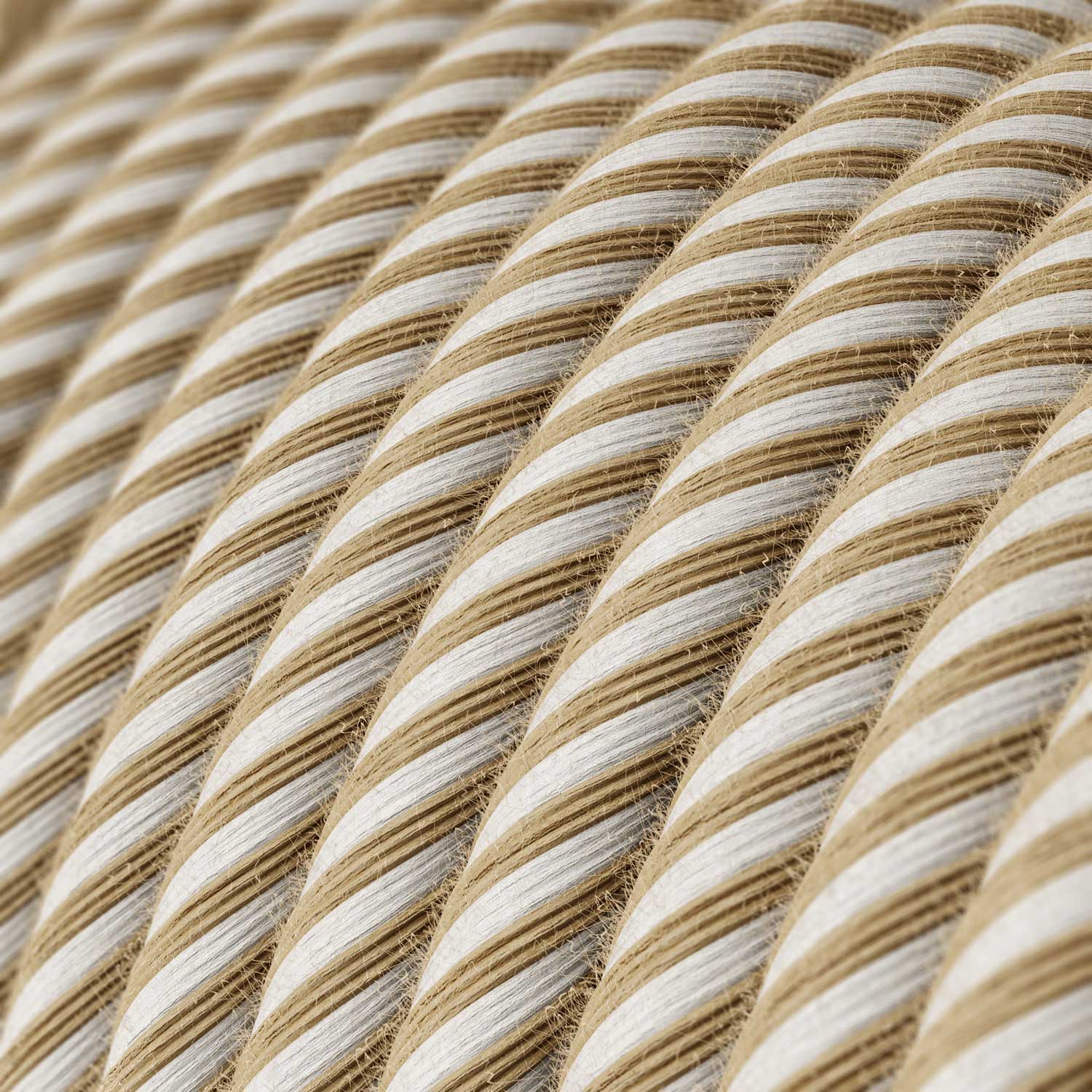 Cavo elettrico colorato Juta Naturale e Cotone Bianco Vertigo - L'Originale Creative Cables, per progetti luminosi unici - ERN07 - Creative Cables