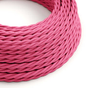 Cavo elettrico in tessuto trecciato Rosa Fucsia - L'Originale Creative Cables, per creare le tue lampade - TM08