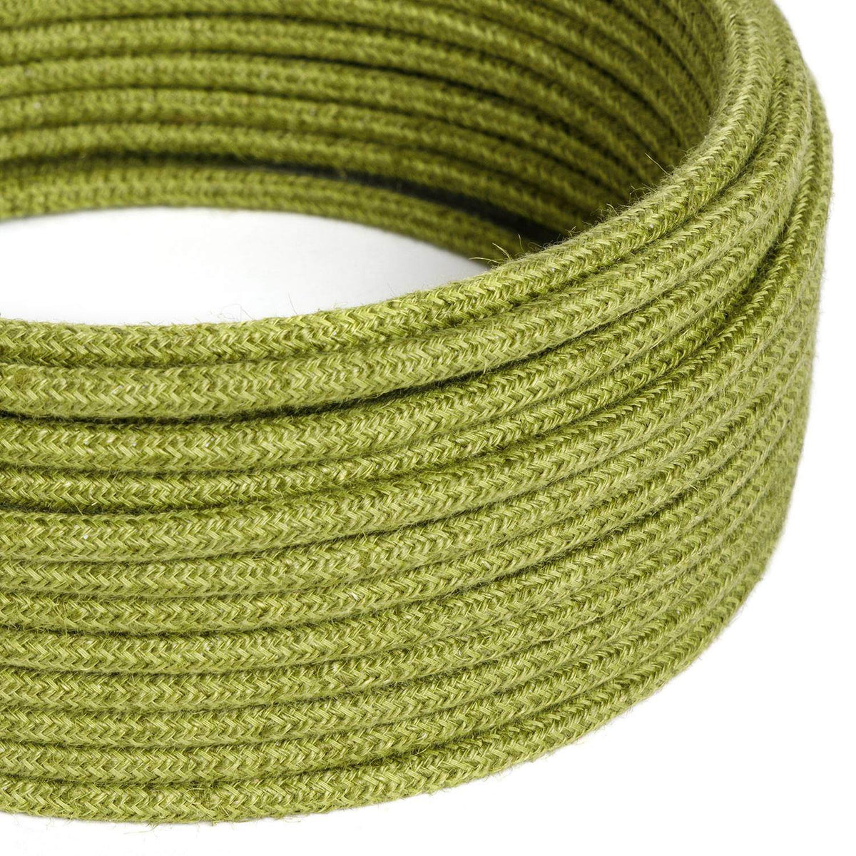 Câble-fil en Textile Vintage à 3 fils - Olive-green - 2M - Bricolage Câble-fil en Textile Vintage à 3 fils - Olive-green - 2M - Bricolage