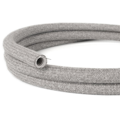 Creative-Tube, diamètre 20 mm, revêtu de tissu RN02 lin naturel gris, conduit électrique modelable