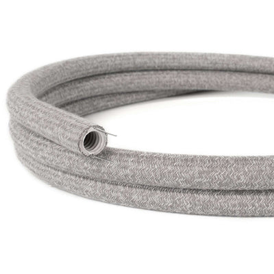 Creative-Tube, diamètre 20 mm, revêtu de tissu RN02 lin naturel gris, conduit électrique modelable