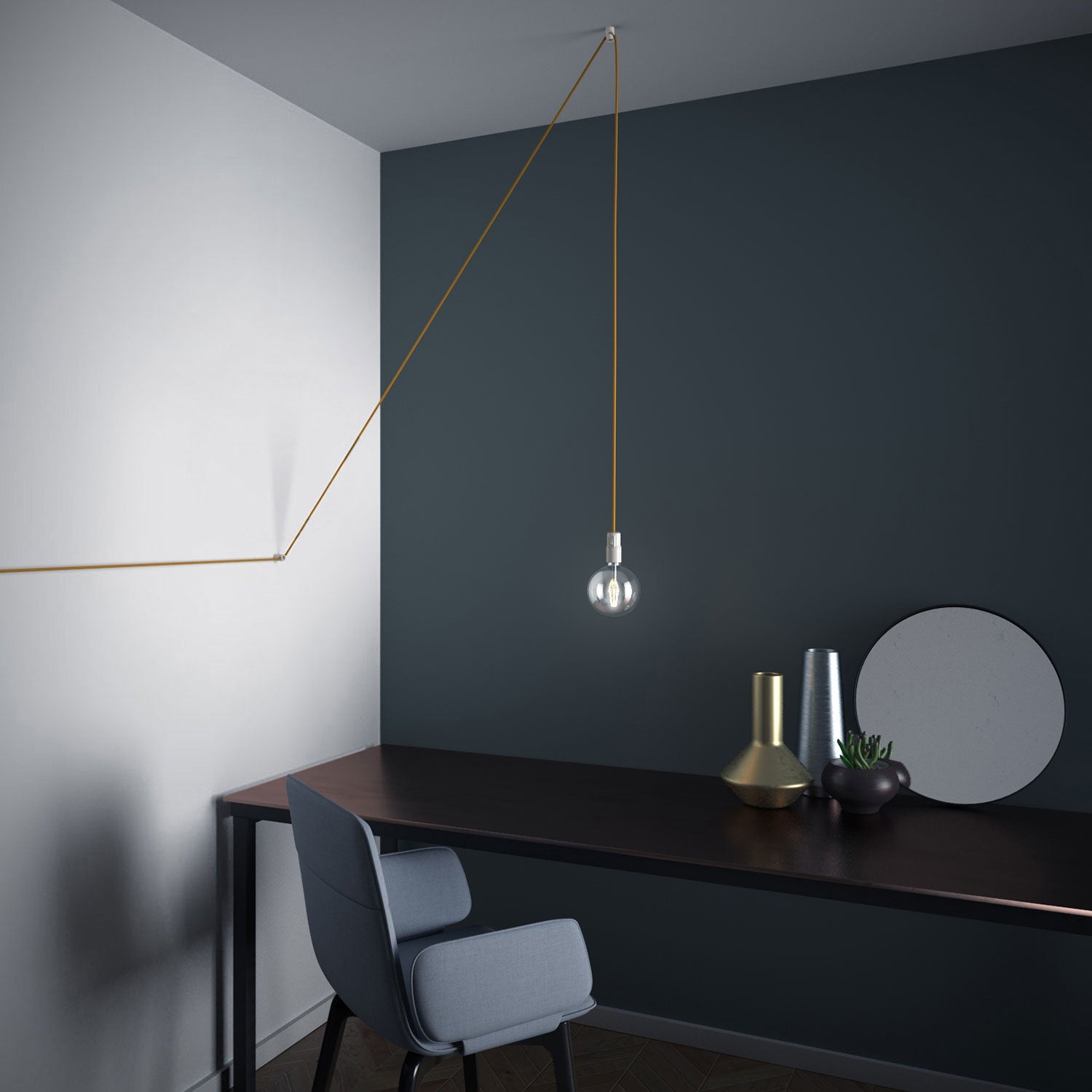 Decentratore, gancio a 'V' a soffitto o parete per cavo elettrico tessile - Bianco - Creative Cables