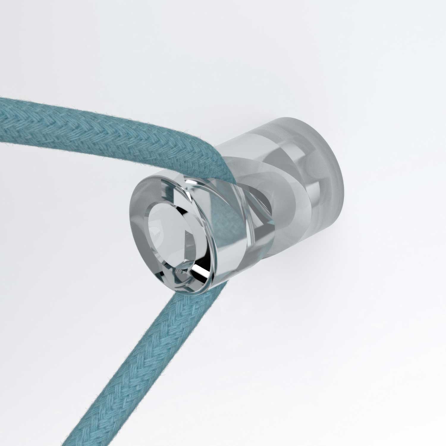 Decentratore, gancio a 'V' a soffitto o parete per cavo elettrico tessile - Trasparente - Creative Cables