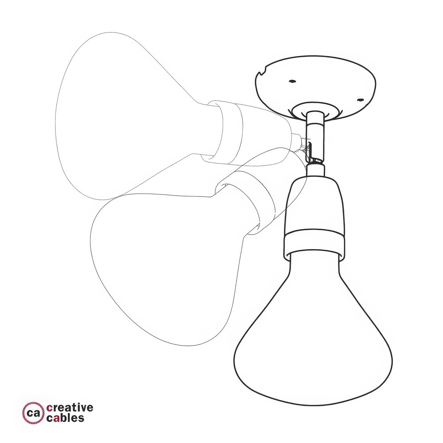 Fermaluce 90° Color, il punto luce orientabile in porcellana da parete o soffitto - Bianco - Creative Cables