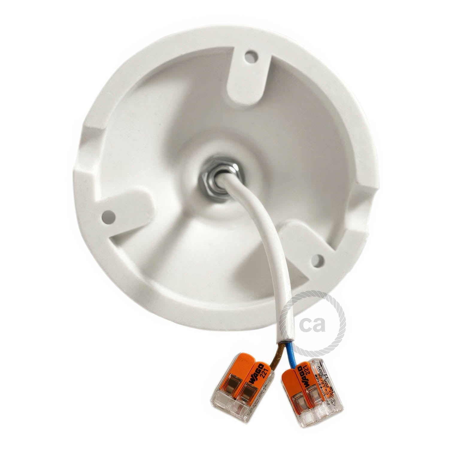 Fermaluce Color, il punto luce colorato in porcellana da parete o soffitto - Rosso - Creative Cables