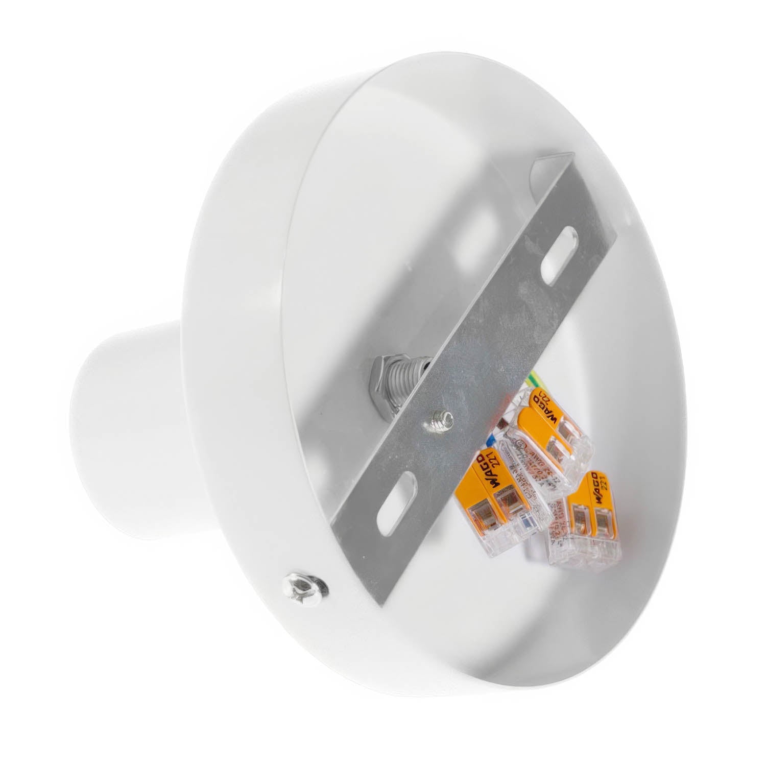 Fermaluce Metal, il punto luce in metallo a parete o soffitto - Bianco opaco - Creative Cables