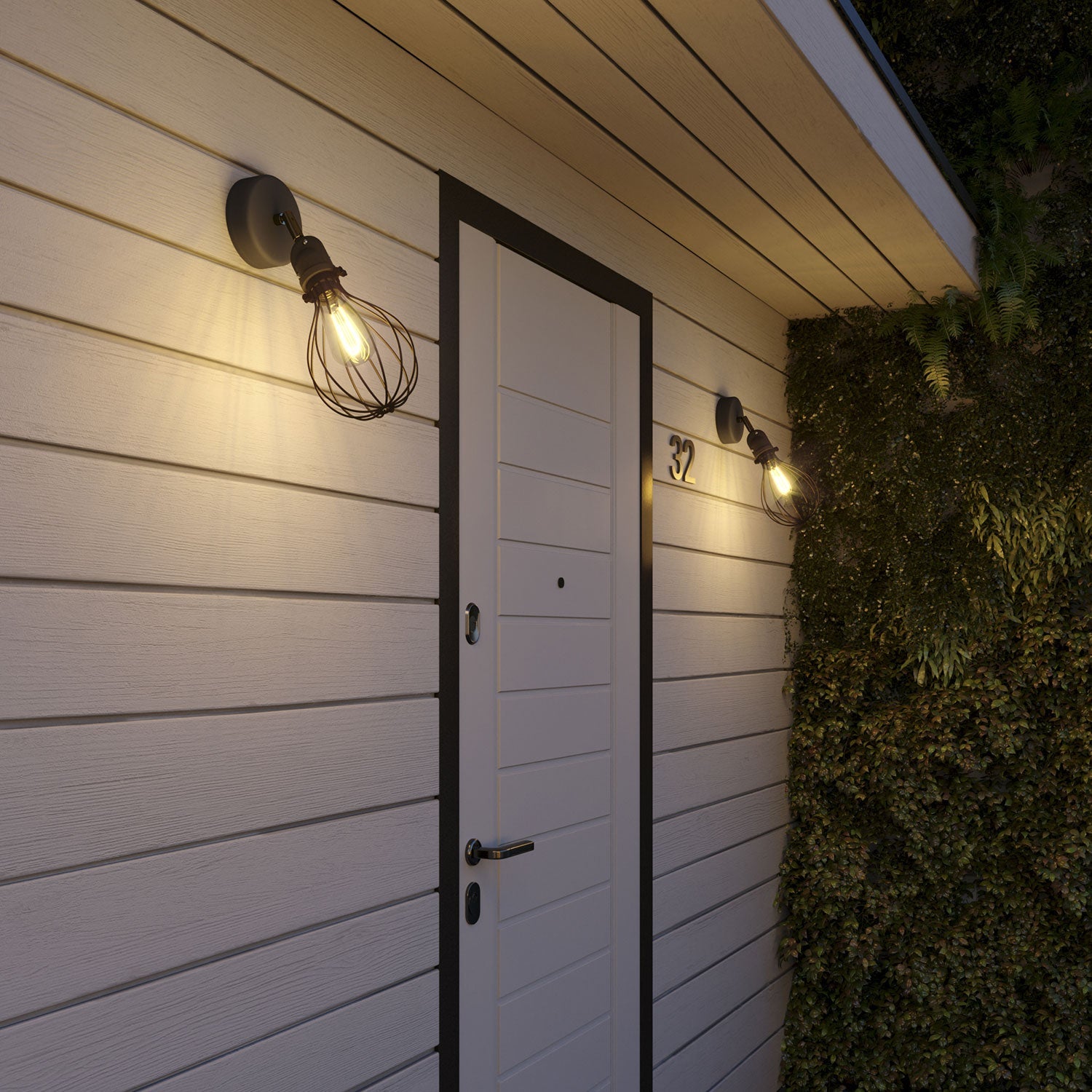 Fermaluce Modulair con snodo orientabile, paralume Drop e portalampada IP65 waterproof - Nero - Creative Cables