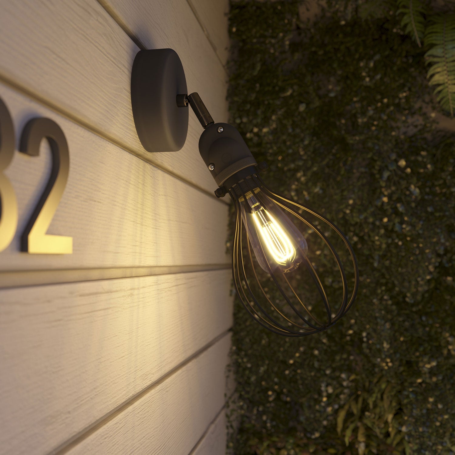 Fermaluce Modulair con snodo orientabile, paralume Drop e portalampada IP65 waterproof - Nero - Creative Cables