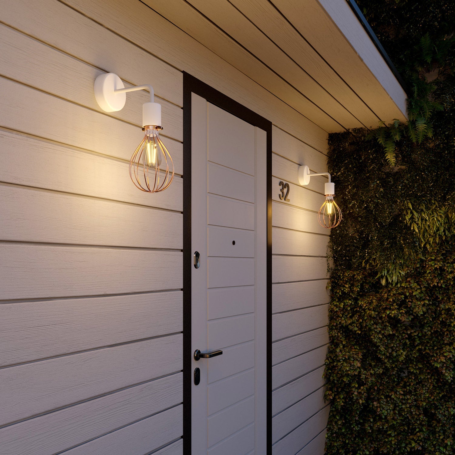 Fermaluce per paralume Modulair ELEGANT con estensione a L, rosone e portalampada IP65 waterproof - Bianco - Creative Cables