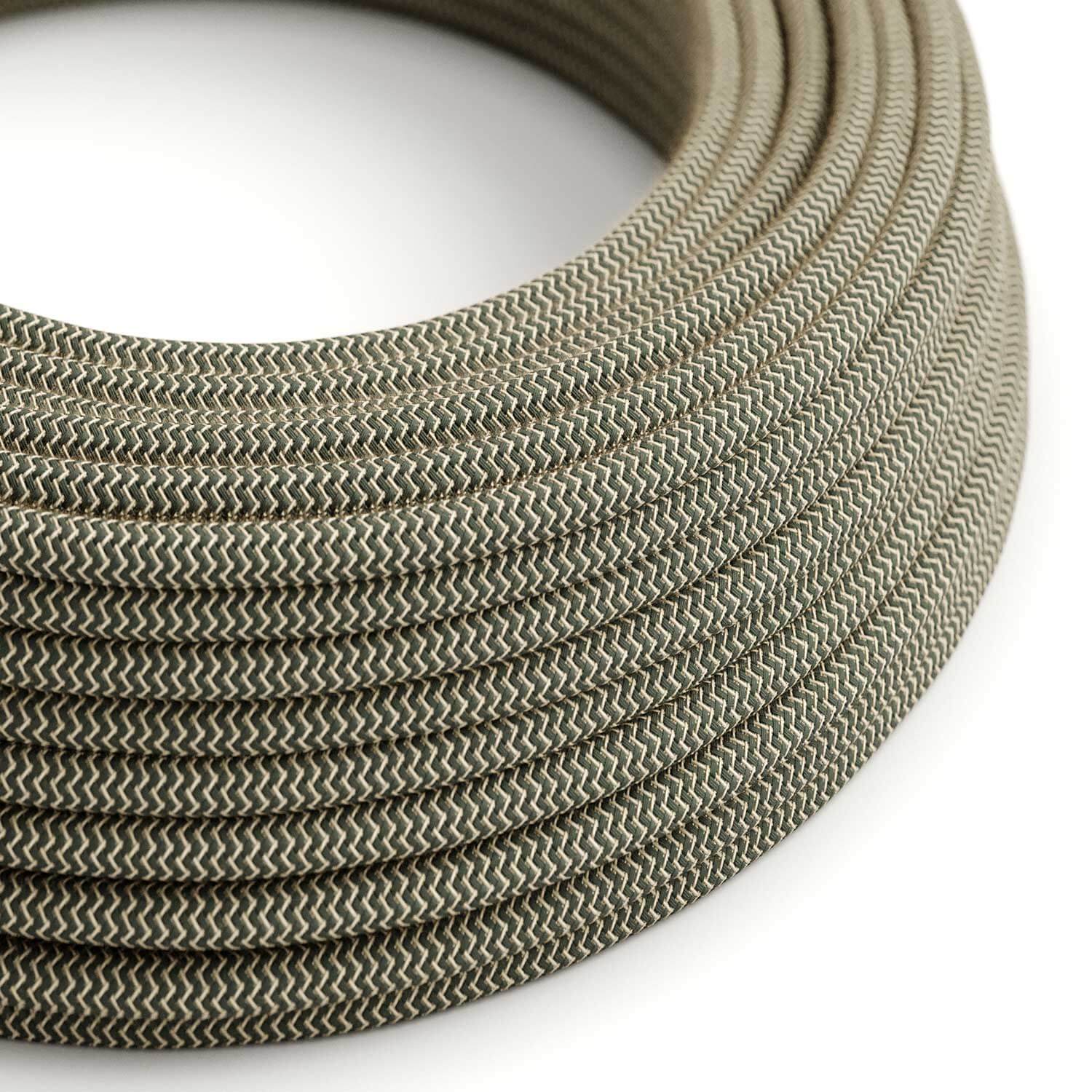 Filo elettrico colorato Grigio Antracite e Beige ZigZag - L'Originale Creative Cables, per creare lampade uniche - RD74