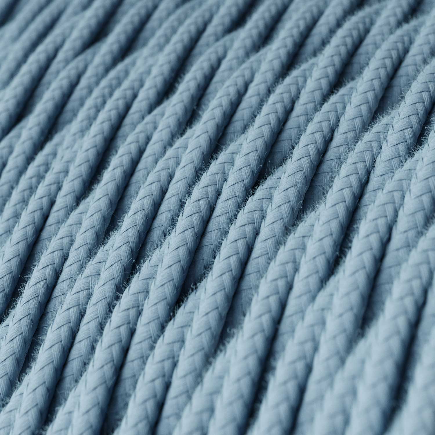 Filo elettrico trecciato ricoperto in cotone Blu Oceano - L'Originale Creative Cables, per valorizzare i tuoi lampadari - TC53