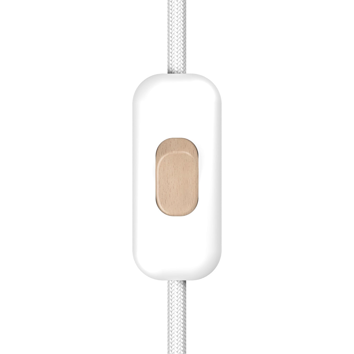 Interruttore Unipolare rompifilo Creative Switch Bianco e pulsante Effetto legno - Creative Cables
