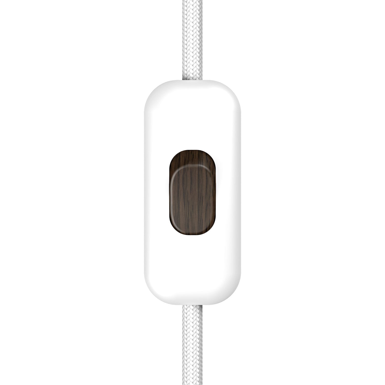 Interruttore Unipolare rompifilo Creative Switch Bianco e pulsante Effetto Wengé - Creative Cables